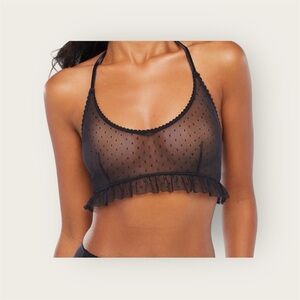 Savage X Fenty candy Hearts Dotted Mesh Halter Crop Cami